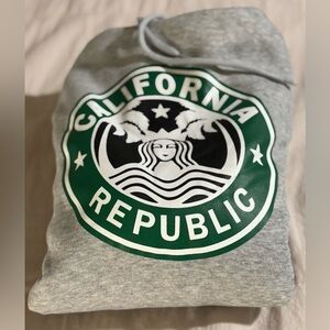 California Repub. | Starbucks logo | Pullover Hoodie Sweatshirt |Unisex LG | NWT